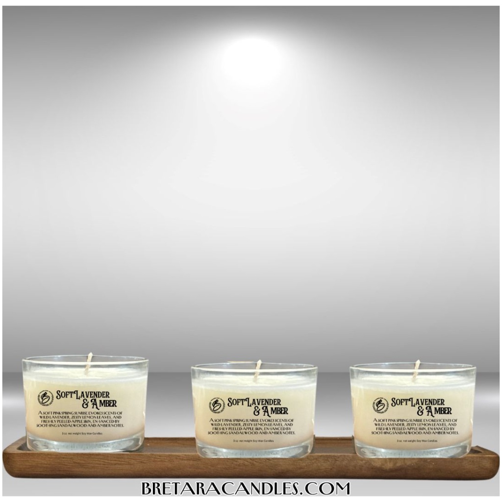 Soft Lavender & Amber Soy Wax Candles and Melts - Image 5