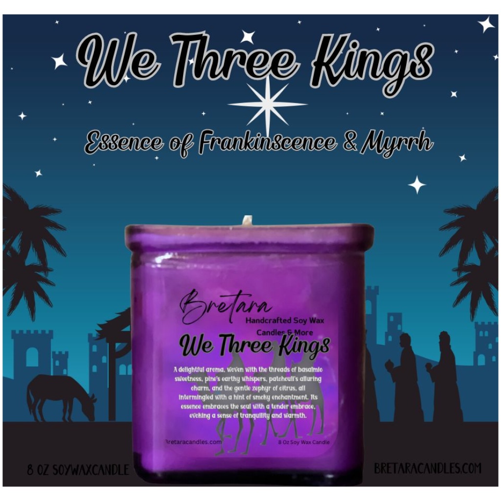 We Three Kings Frankincense and Myrrh 8 Oz Scented Soy Wax Candle - Image 3