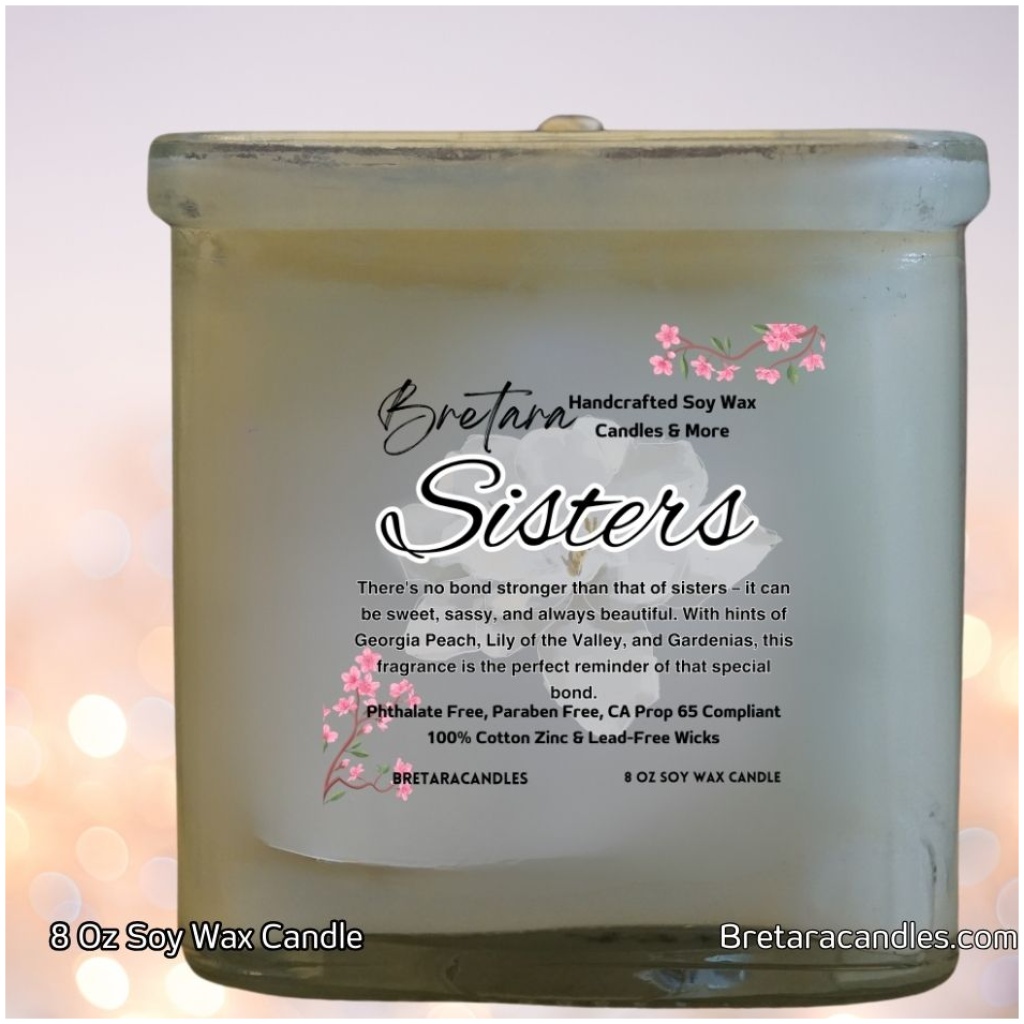 Sisters-Handcrafted Georgia Peach and Sweet Gardenia scented Soy Wax Candles & Melts - Image 8