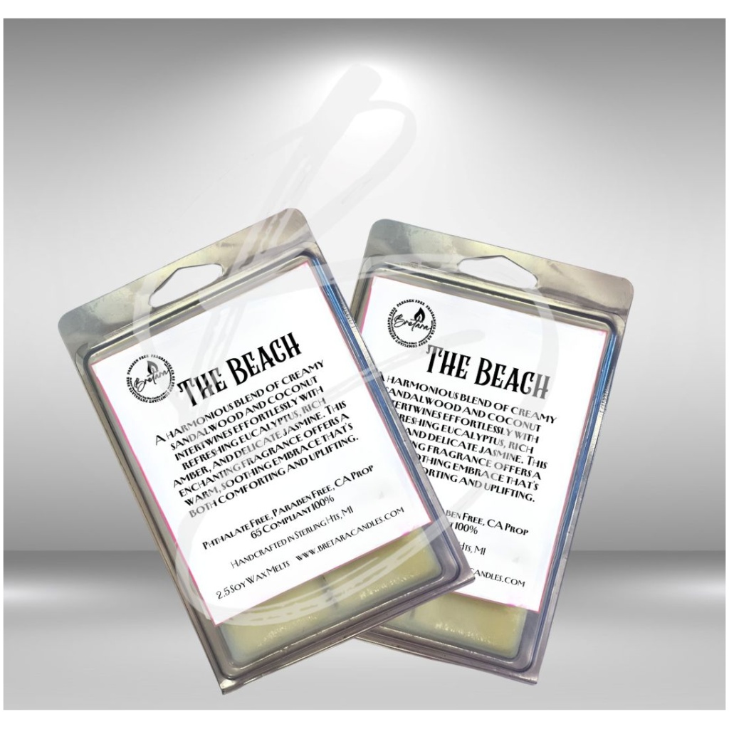 The Beach -Eucalyptus & Sandalwood Scented Soy Wax Candles & Melts - Image 2