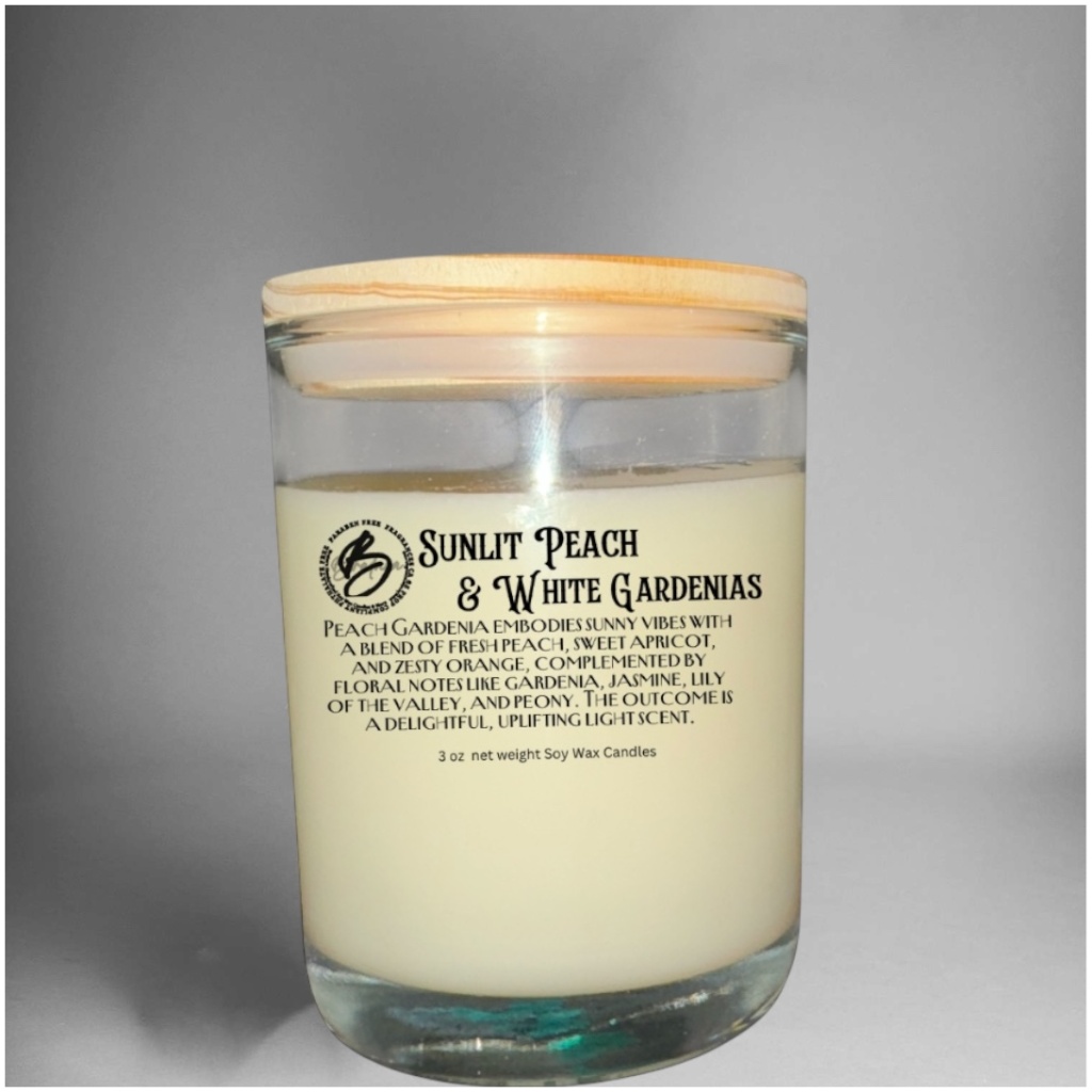 Sunlit Peach & White Gardenias Soy Wax Candles & Melts