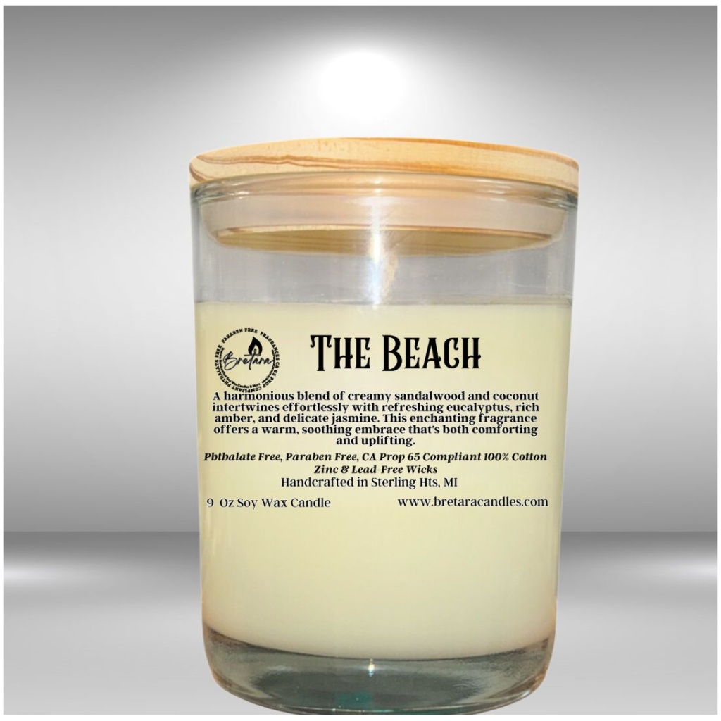 The Beach -Eucalyptus & Sandalwood Scented Soy Wax Candles & Melts