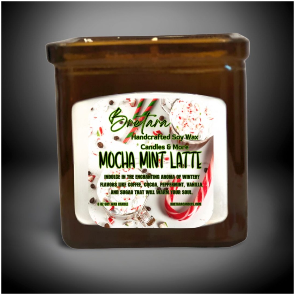 Mocha Mint Latte Coffee and Mint Scented Soy Wax Candles & Melts - Image 2