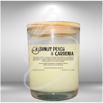 Sunlit Peach and White Gardenias 9 oz Soy Wax Candle