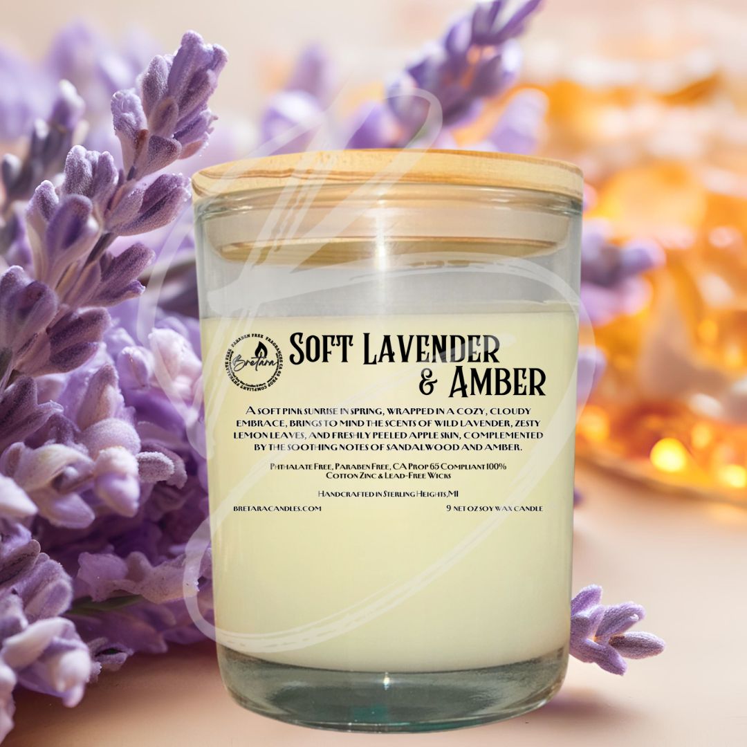 Soft Lavender & 9 oz Soy Wax Candle