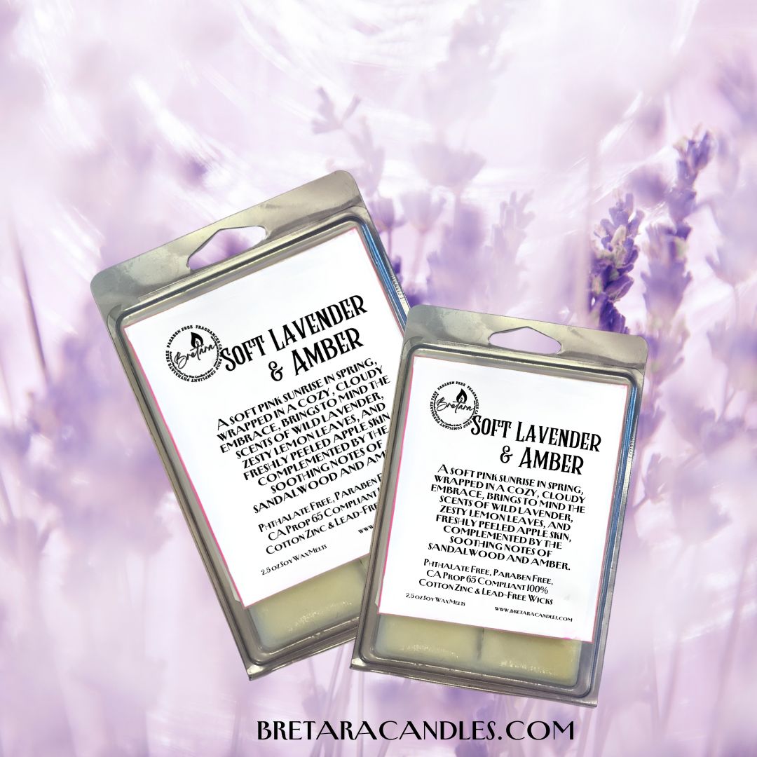 Soft Lavender & Amber 2.5 Oz Soy Wax Melts 